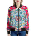 Floral Paisley Mandala Print Women's Bomber Jacket