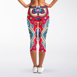 Floral Paisley Mandala Print Women's Capri Leggings