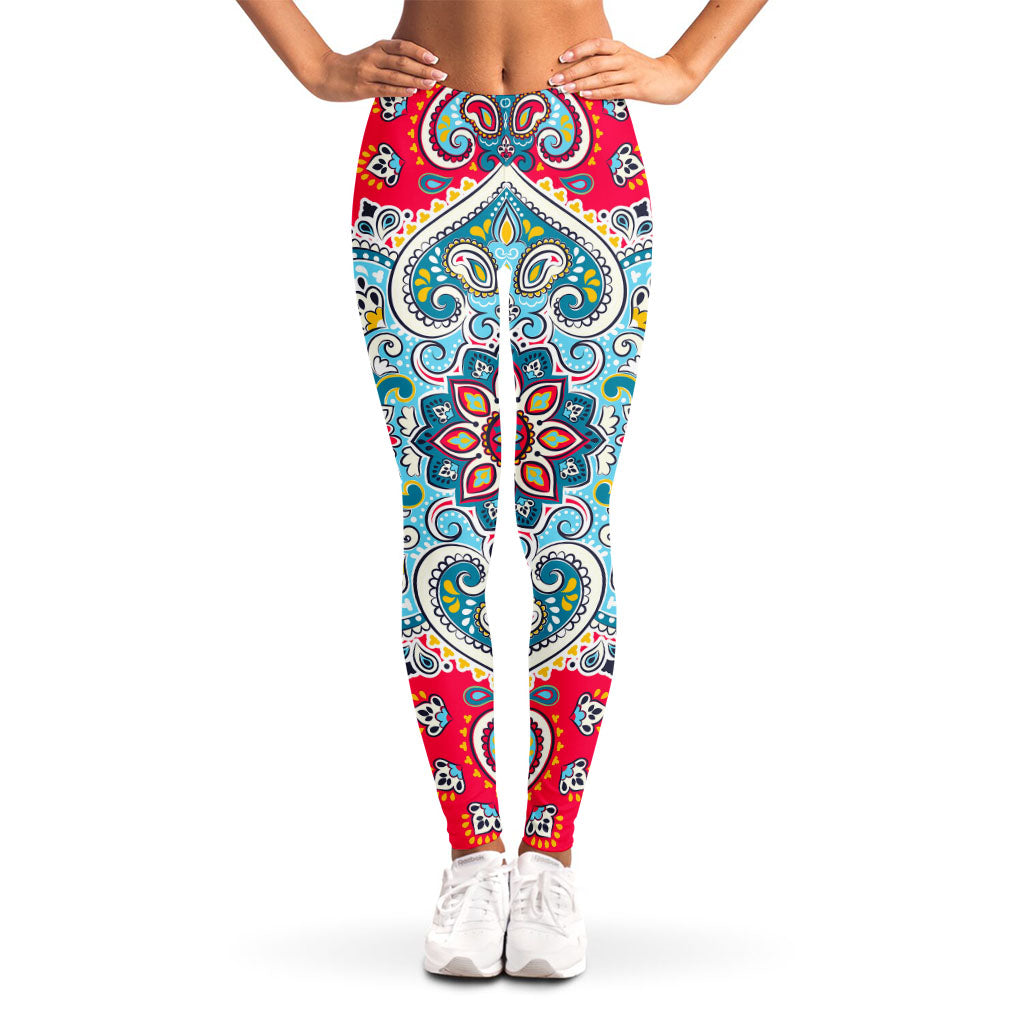 Floral Paisley Mandala Print Women's Leggings