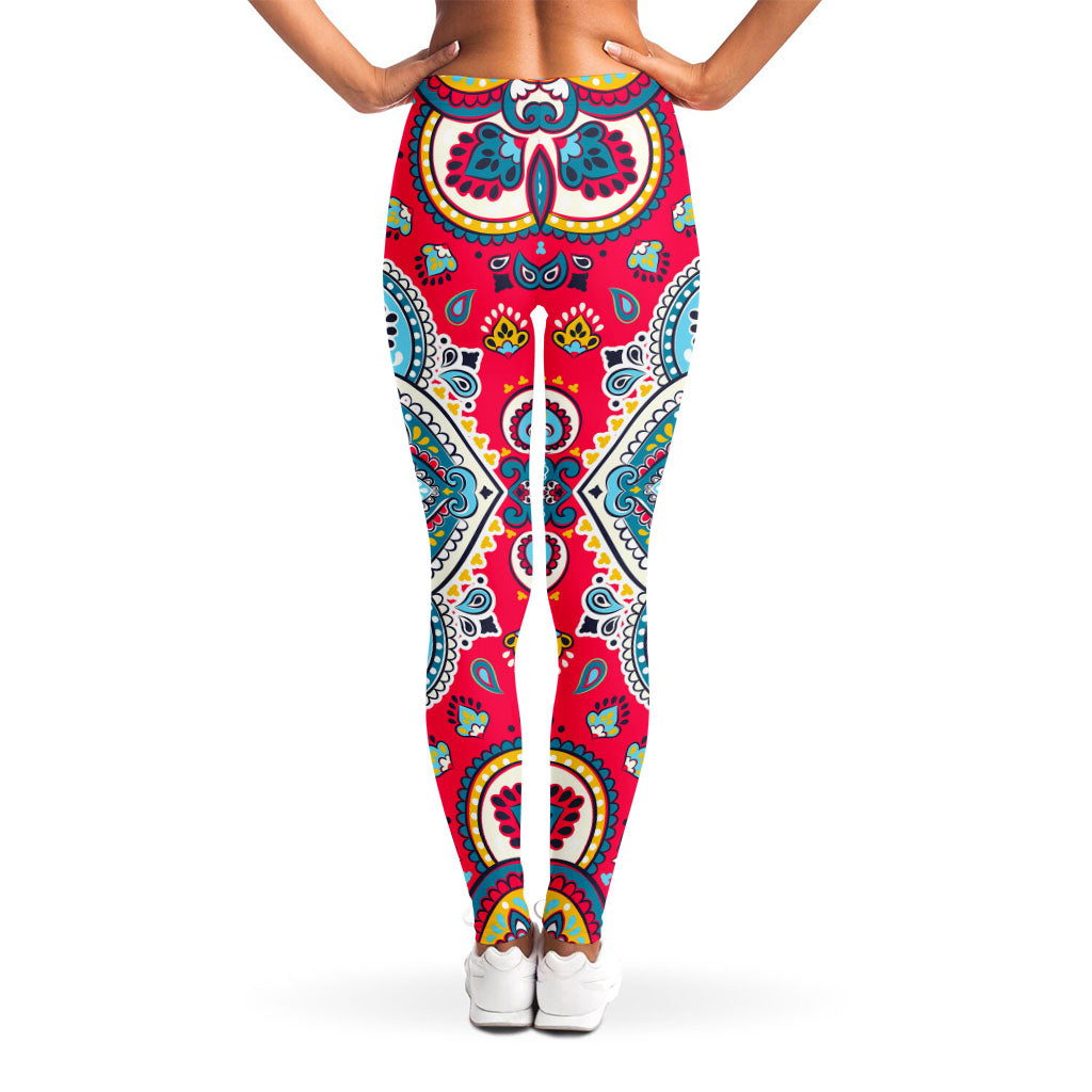 Floral Paisley Mandala Print Women's Leggings