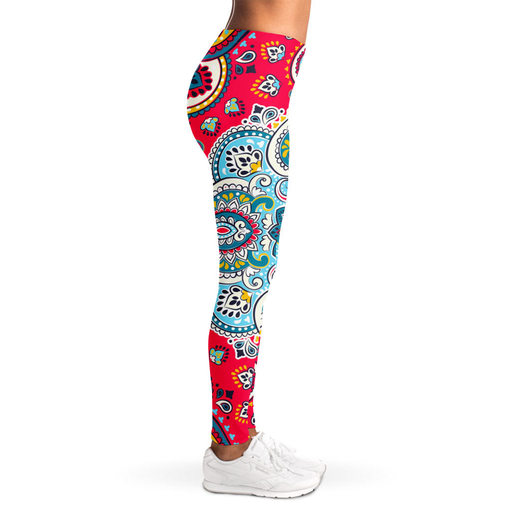 Floral Paisley Mandala Print Women's Leggings
