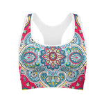 Floral Paisley Mandala Print Women's Sports Bra
