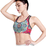 Floral Paisley Mandala Print Women's Sports Bra
