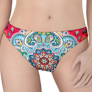 Floral Paisley Mandala Print Women's Thong