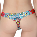 Floral Paisley Mandala Print Women's Thong