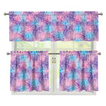 Floral Sparkle Print 3 Piece Kitchen Curtains