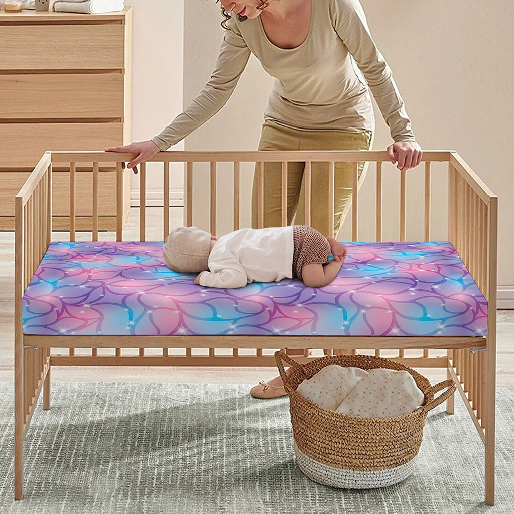 Floral Sparkle Print Baby Crib Sheet