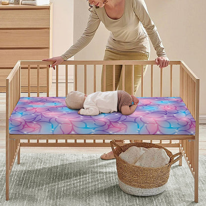 Floral Sparkle Print Baby Crib Sheet