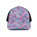 Floral Sparkle Print Black Mesh Trucker Hat