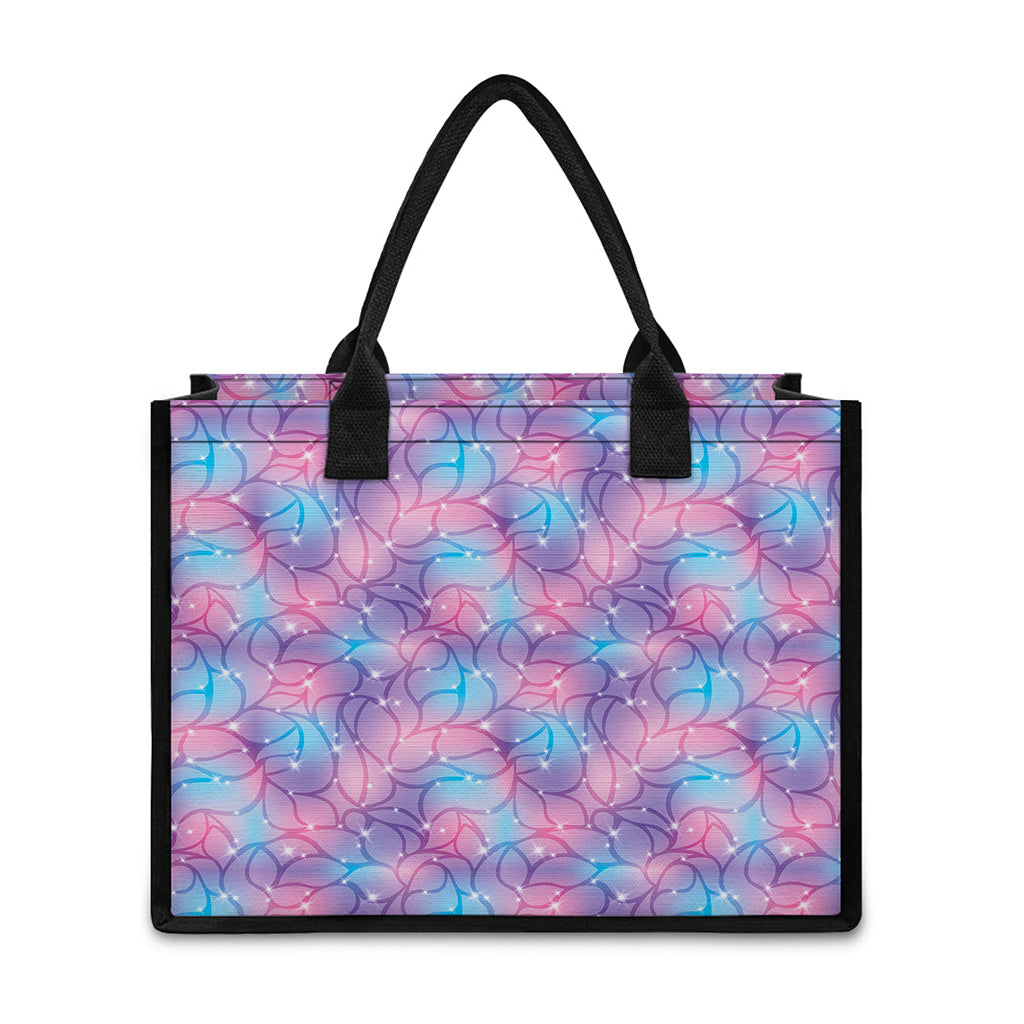 Floral Sparkle Print Canvas Tote Bag
