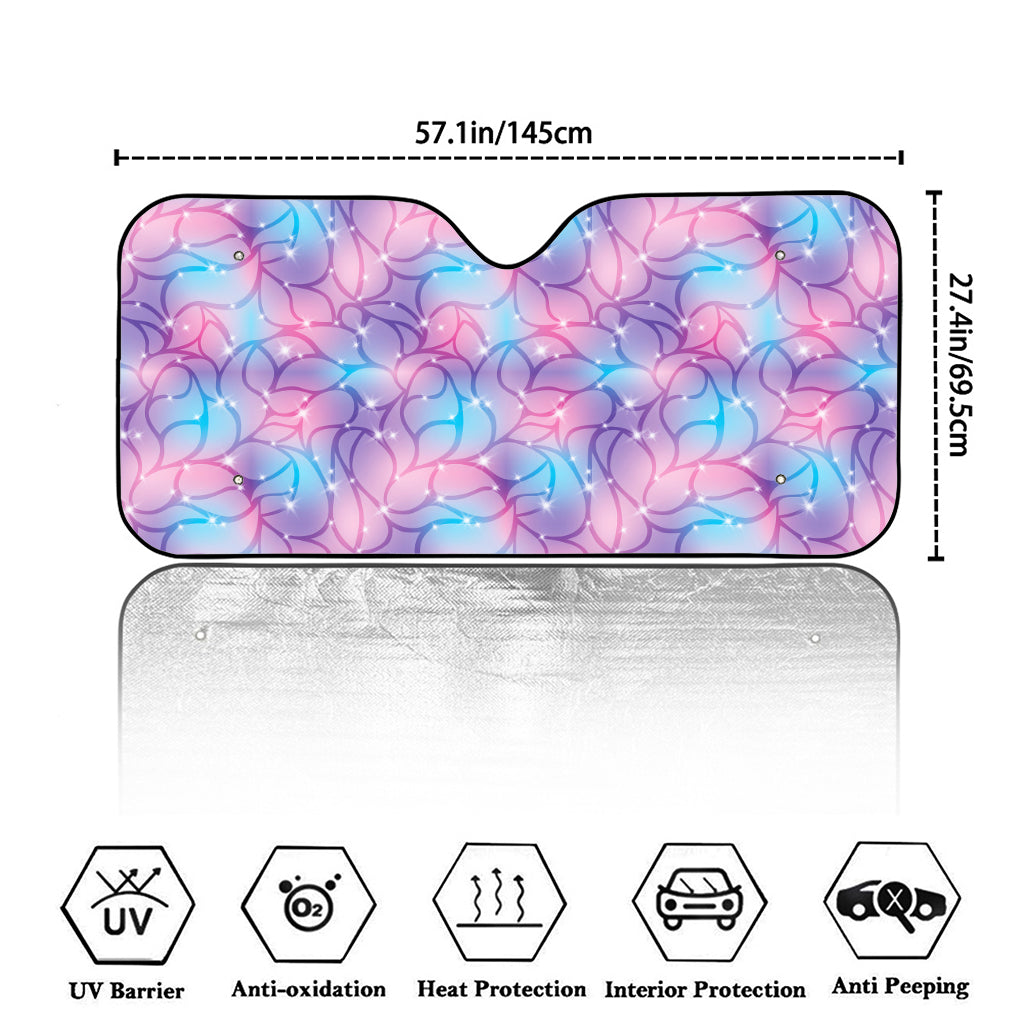 Floral Sparkle Print Car Windshield Sun Shade