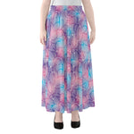 Floral Sparkle Print Chiffon Maxi Skirt
