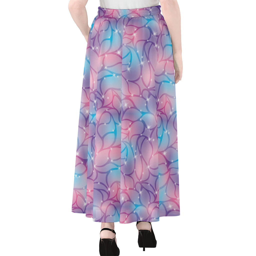 Floral Sparkle Print Chiffon Maxi Skirt