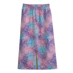 Floral Sparkle Print Cotton Front Slit Maxi Skirt