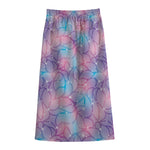 Floral Sparkle Print Cotton Front Slit Maxi Skirt