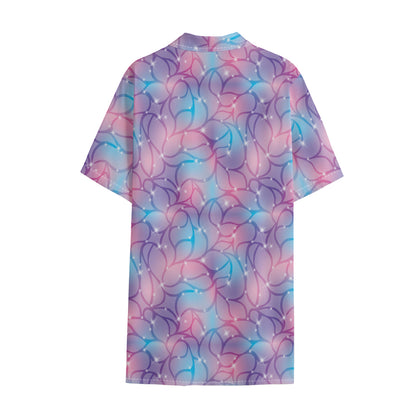 Floral Sparkle Print Cotton Hawaiian Shirt
