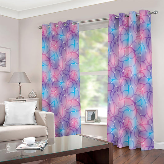 Floral Sparkle Print Extra Wide Grommet Curtains
