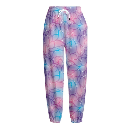 Floral Sparkle Print Fleece Lined Knit Pants