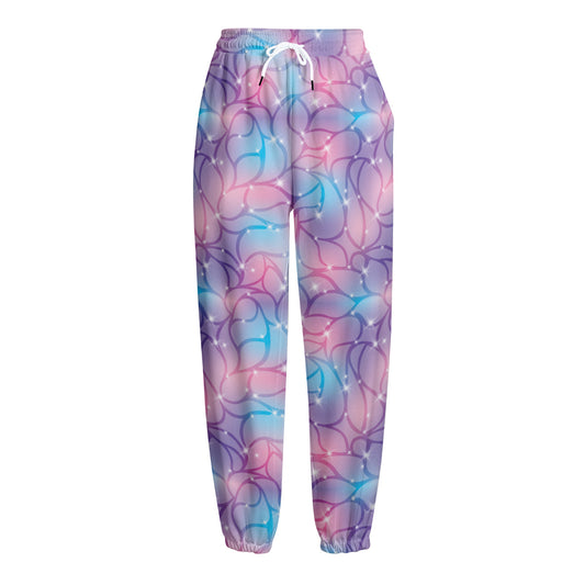 Floral Sparkle Print Fleece Lined Knit Pants