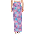 Floral Sparkle Print High Slit Maxi Skirt