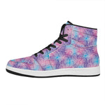 Floral Sparkle Print High Top Leather Sneakers
