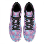 Floral Sparkle Print High Top Leather Sneakers