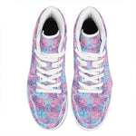 Floral Sparkle Print High Top Leather Sneakers