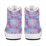 Floral Sparkle Print High Top Leather Sneakers