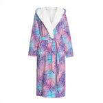Floral Sparkle Print Hooded Bathrobe