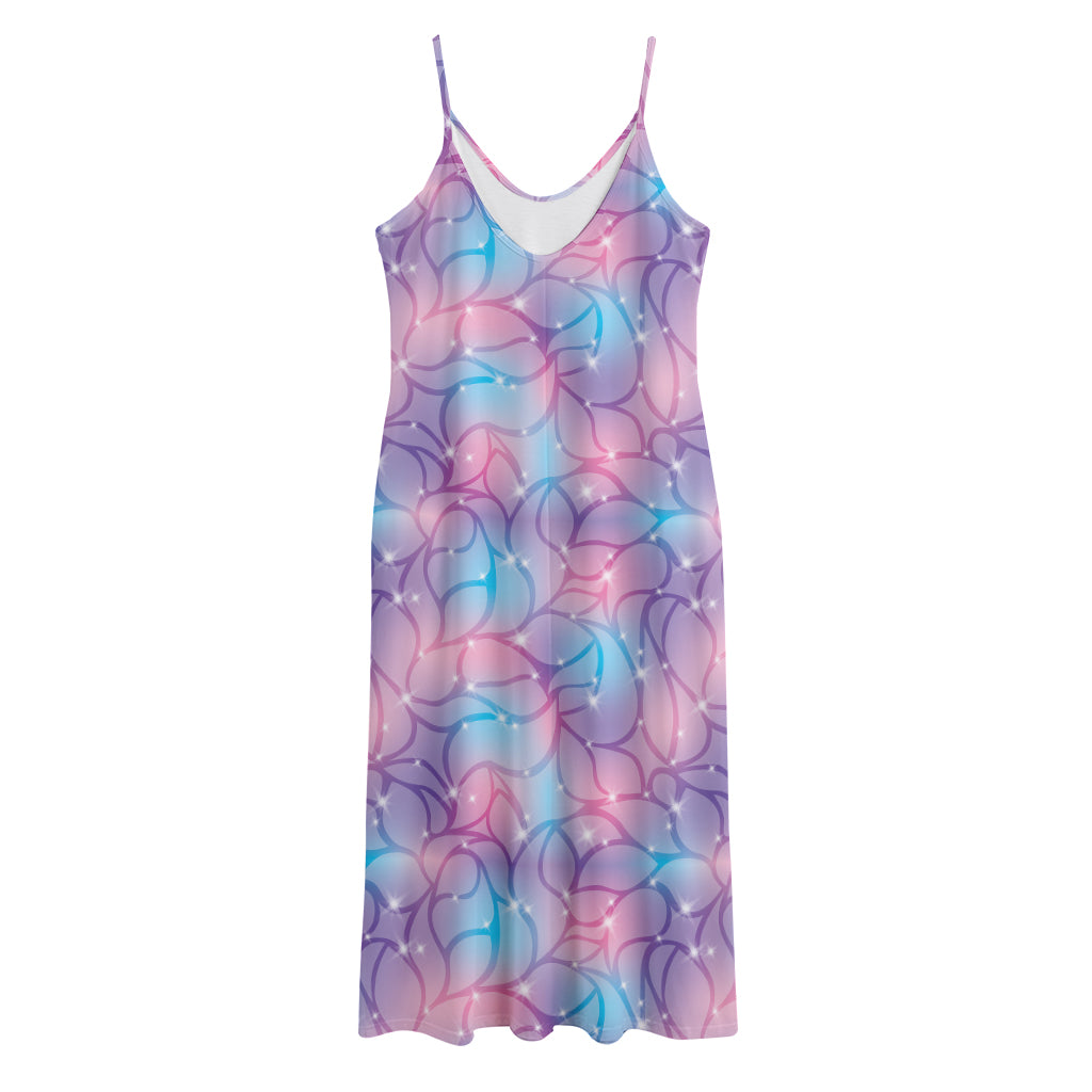 Floral Sparkle Print Jersey Midi Cami Dress