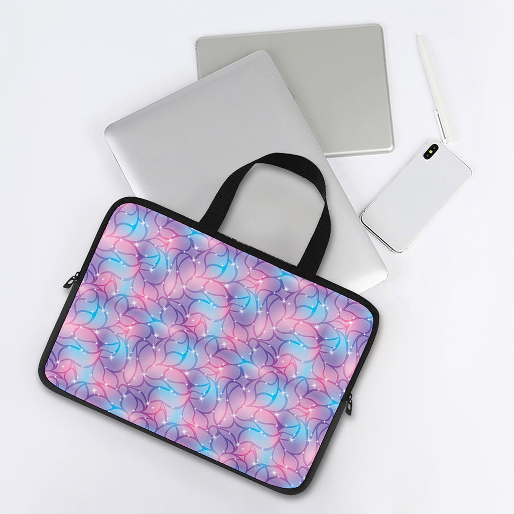 Floral Sparkle Print Laptop Sleeve With Handle