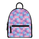 Floral Sparkle Print Leather Backpack