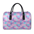 Floral Sparkle Print Leather Duffel Bag