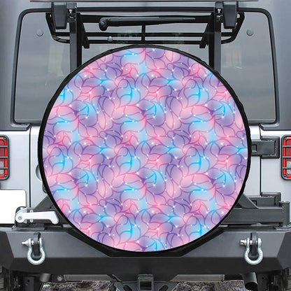 Floral Sparkle Print Leather Spare Tire Cover
