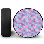 Floral Sparkle Print Leather Spare Tire Cover