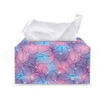 Floral Sparkle Print Leather Tissue Box Cover