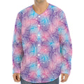 Floral Sparkle Print Long Sleeve Baseball Jersey