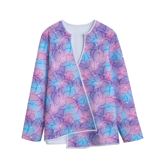 Floral Sparkle Print Long Sleeve Short Coat