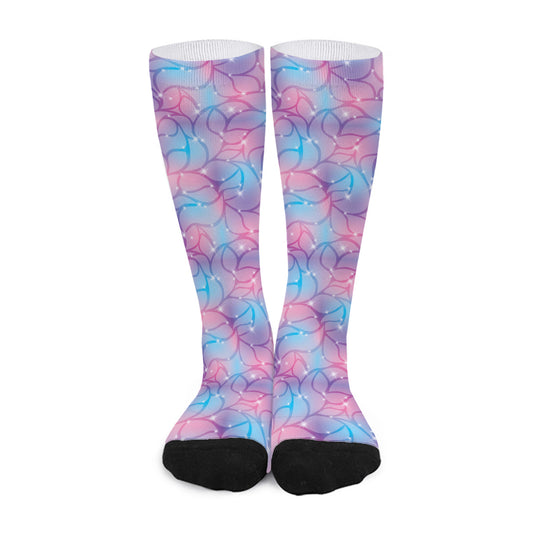 Floral Sparkle Print Long Socks
