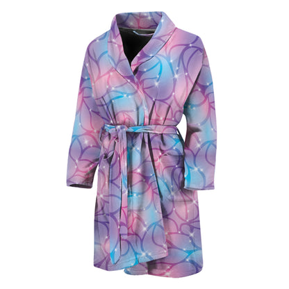 Floral Sparkle Print Men's Bathrobe