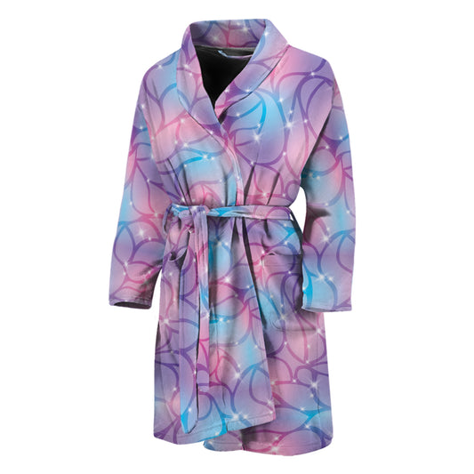 Floral Sparkle Print Men's Bathrobe