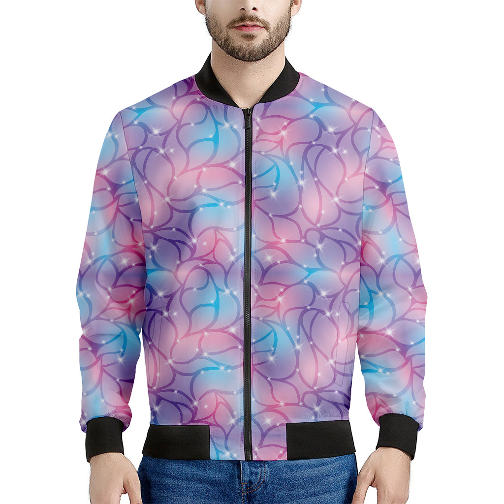 Floral Sparkle Print Men's Bomber Jacket