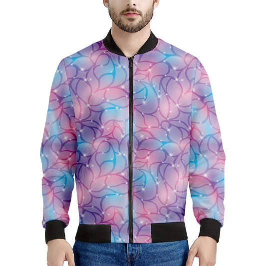 Floral Sparkle Print Men's Bomber Jacket