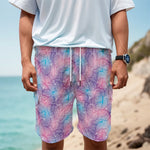 Floral Sparkle Print Men's Cargo Shorts