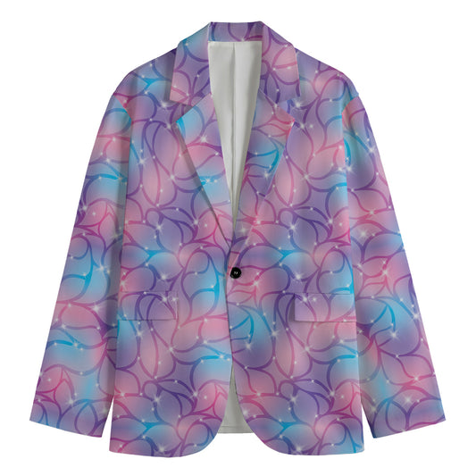 Floral Sparkle Print Men's Cotton Blazer