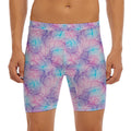 Floral Sparkle Print Men's Long Boxer Briefs