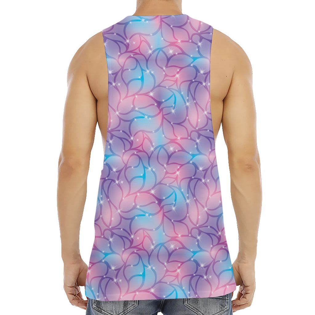Floral Sparkle Print Men's Muscle Tank Top