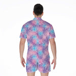 Floral Sparkle Print Men's Rompers