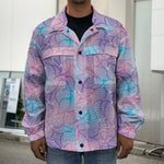 Floral Sparkle Print Men's Shirt Jacket