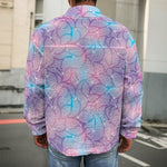 Floral Sparkle Print Men's Shirt Jacket
